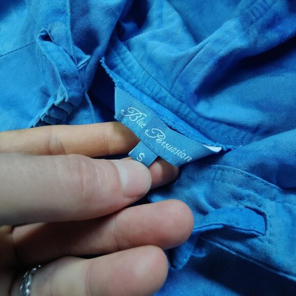 Vintage 90s hand painted canvas poncho jacket women's S - Picture 4 of 4